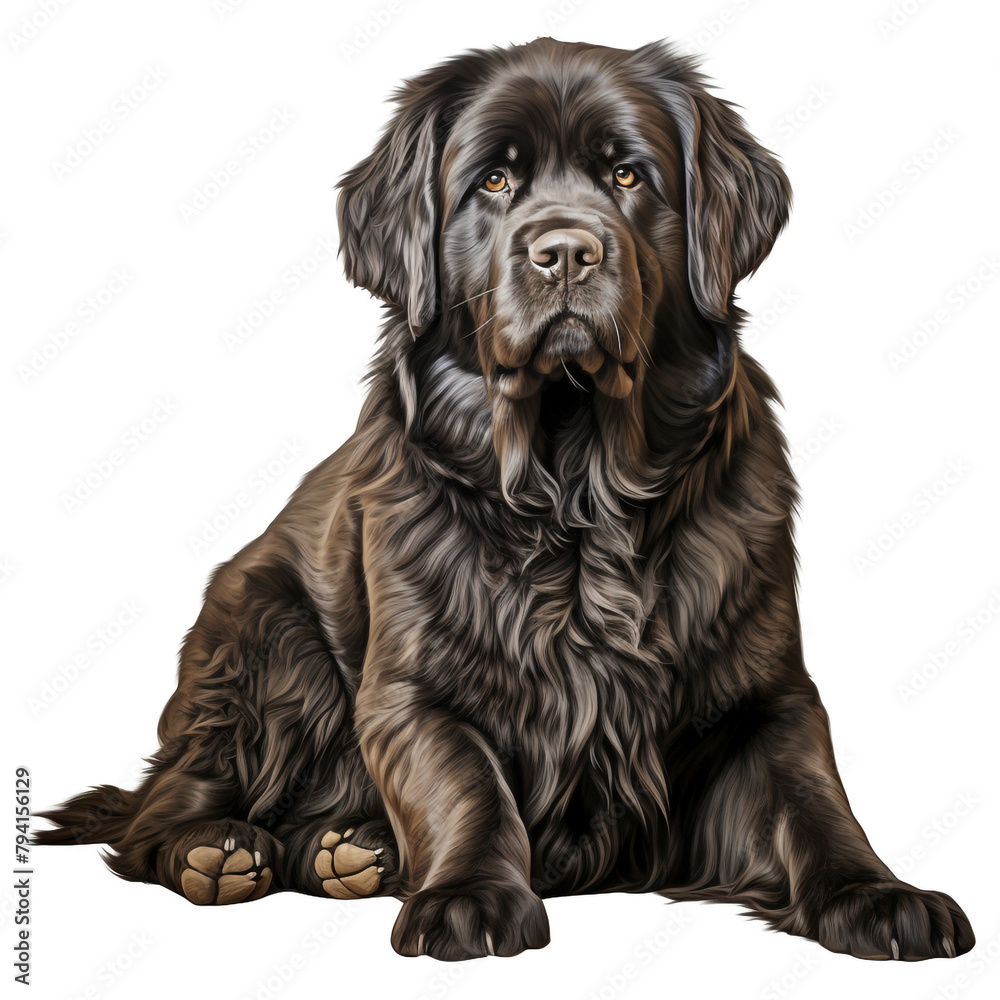 clipart newfoundland breede dog sitting сreated with Generative Ai