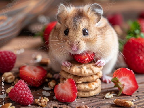 hamster treats Crunchy on the outside, chewy on the inside Watch them squeak with joy photo