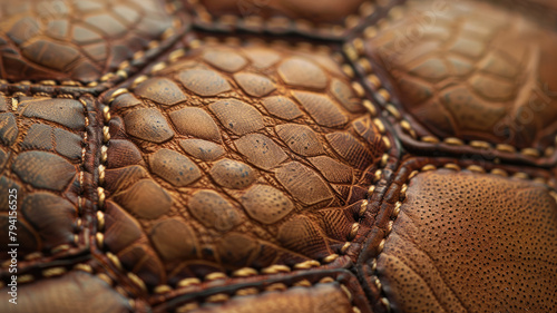 Stitched leather pieces