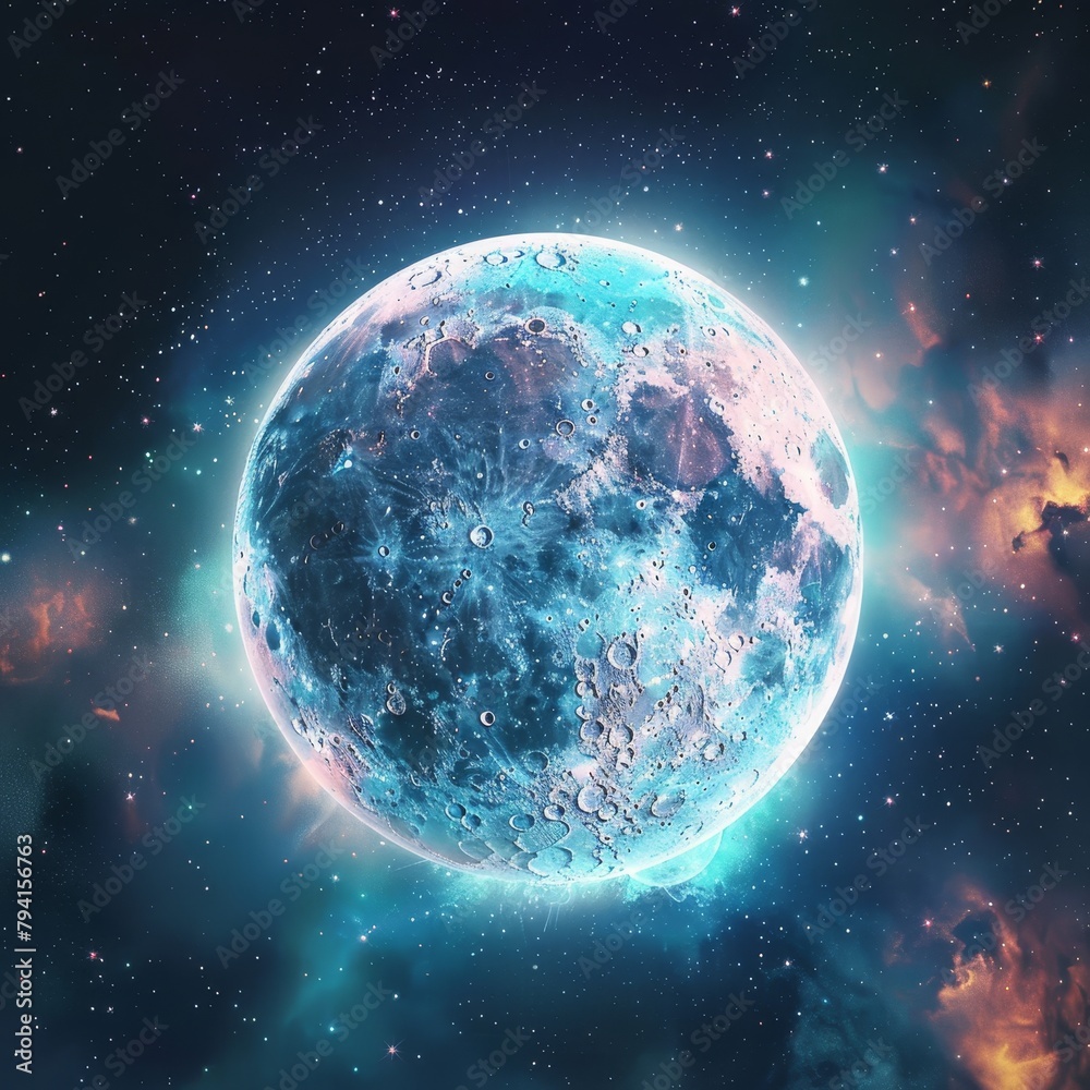 a moon in space with stars