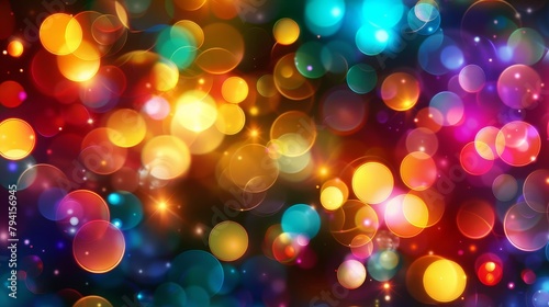 colorful bokeh lights creating a vibrant and festive background ideal for celebrations and parties