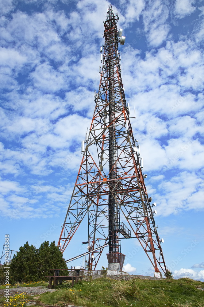 Telecommunication tower on the viewpoint Varberg over Egersund in Norway, Europe
Telecommunication tower on the viewpoint Varberg over Egersund in Norway, Europe