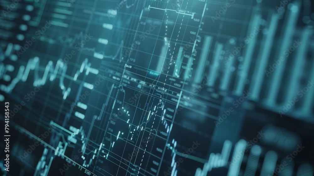 Futuristic Data Interface - Blue Financial Network Visualization. A high-tech blue grid interface representing a digital data network. Futuristic Data Interface - Blue Financial Network Visualization. A high-tech blue grid interface representing a digital data network.
