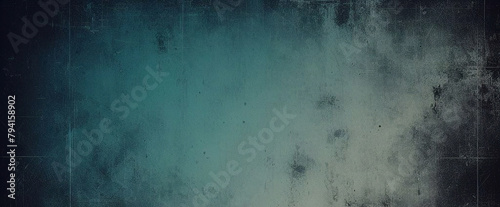 Dark turquoise art background. Large brush strokes. Acrylic paint in aquamarine or celadon colors. Abstract painting. Textured surface template for banner  poster. Narrow horizontal illustration 