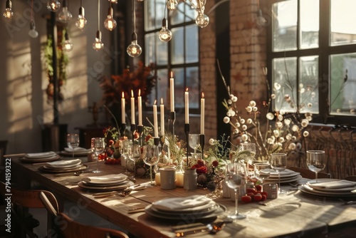 Sparse New Year s table  elegant 2025 decor  understated festivity