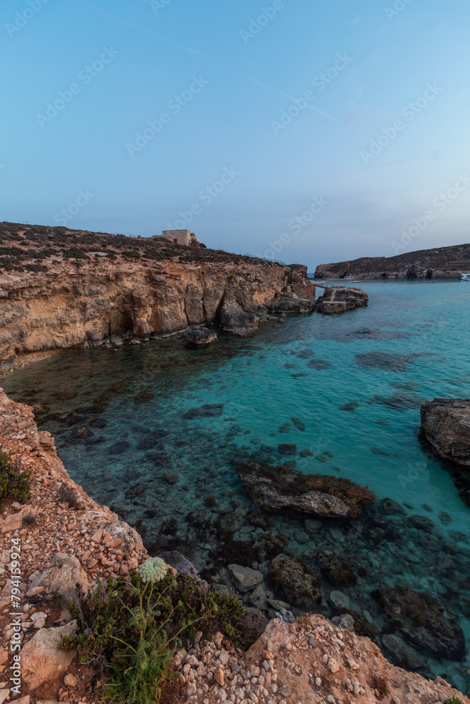 sunset on the coast of Comino, Malta
