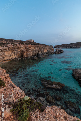 sunset on the coast of Comino, Malta
