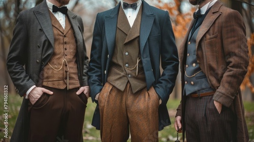 vintage mens fashion elegant victorian era suits edwardian style hd stock photo set photo