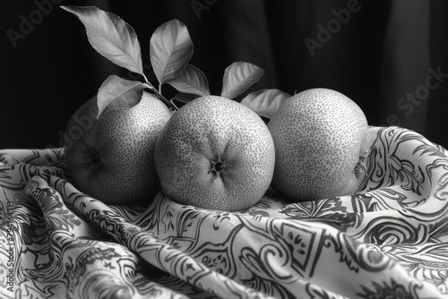 A still life where stippling techniques build up the texture of fabric, making it almost tactile aga