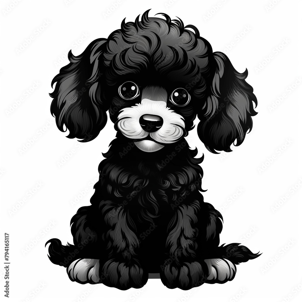clipart poodle sitting сreated with Generative Ai clipart poodle sitting сreated with Generative Ai