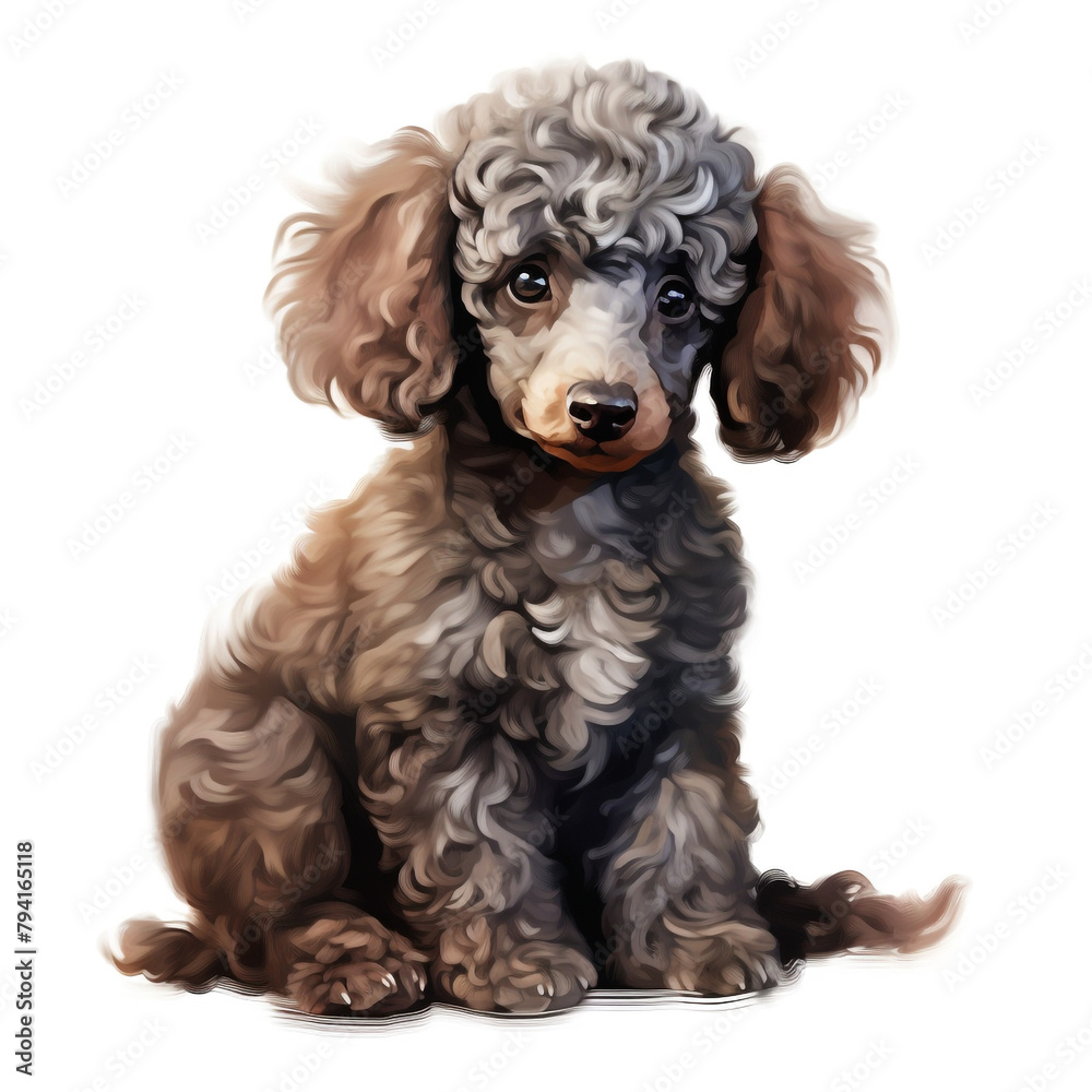 clipart poodle sitting сreated with Generative Ai clipart poodle sitting сreated with Generative Ai