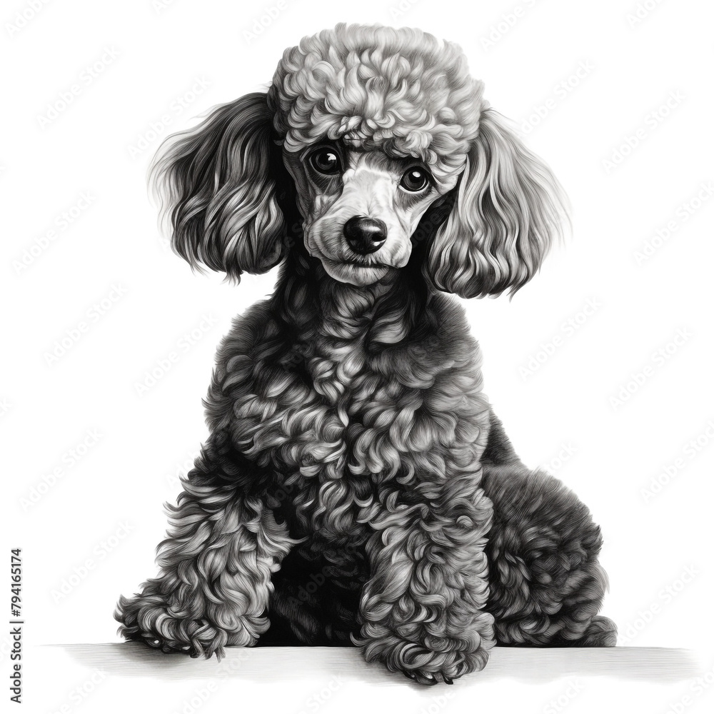 clipart poodle sitting сreated with Generative Ai clipart poodle sitting сreated with Generative Ai