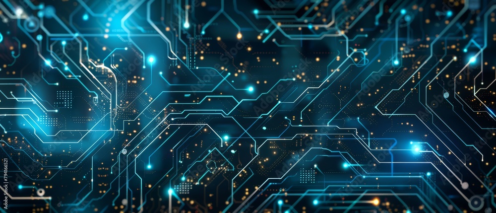 Digital Background with Circuit Patterns and Technology Concept, Futuristic Blue Abstract Art, Connectivity and Data Network Design Digital Background with Circuit Patterns and Technology Concept, Futuristic Blue Abstract Art, Connectivity and Data Network Design