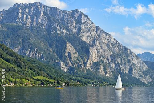 Lake Traun Traunsee in Upper Austria landscapes summertime