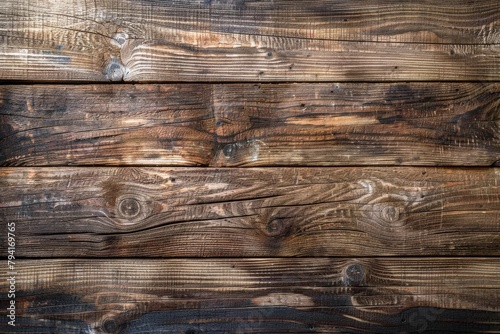 A close-up image featuring the detailed texture of dark wooden planks with natural patterns, suitable for background or design elements. Beautiful simple AI generated image in 4K, unique.