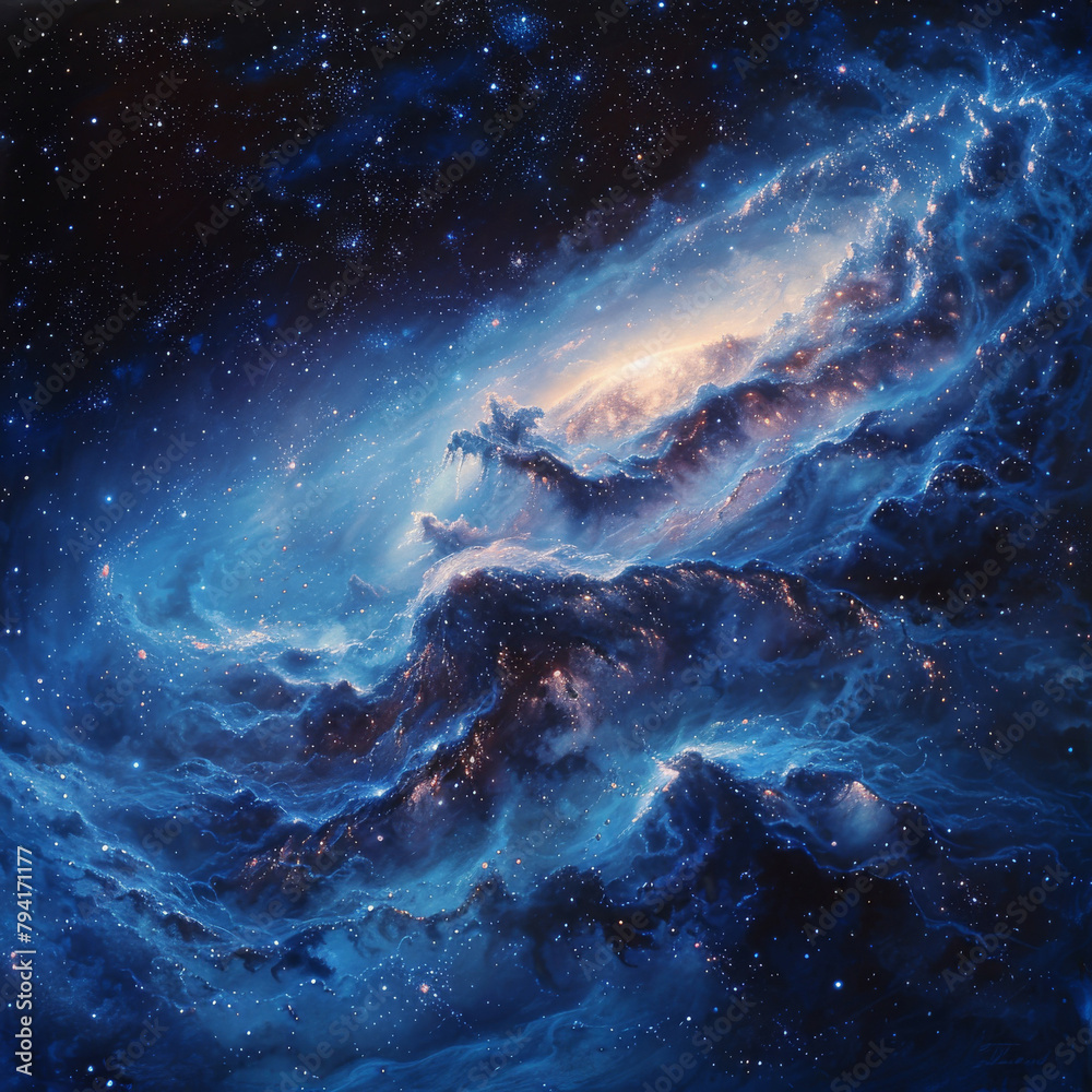 Fototapeta premium Milky Way Symphony A Celestial Tapestry of Stars - Light and Nebulae