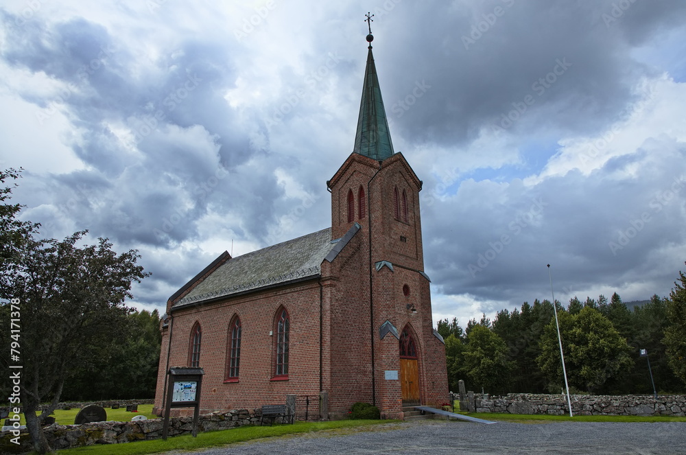 Tuft church in Hvittingfoss in Norway, Europe
