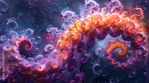 Create a high-resolution digital image that showcases a vibrant fractal design. © LuvTK