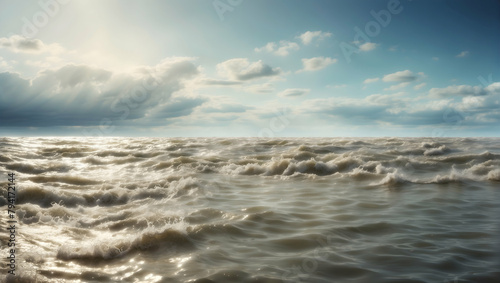 Global Warming Symbol: Photo Realistic Flood of Change Backgrounds Depicting Rising Sea Levels as a Call for Environmental Change