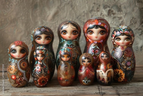 Painted multipiece matryoshka epoxy resin