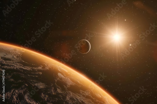 Astronomers analyzing light spectra for signs of habitable exoplanet atmospheres photo