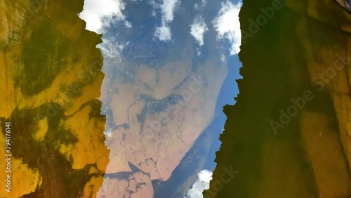 Reflection of sky in water at Joffre Gorge, Karijini National Park, Western Australia, Australia, Pacific photo