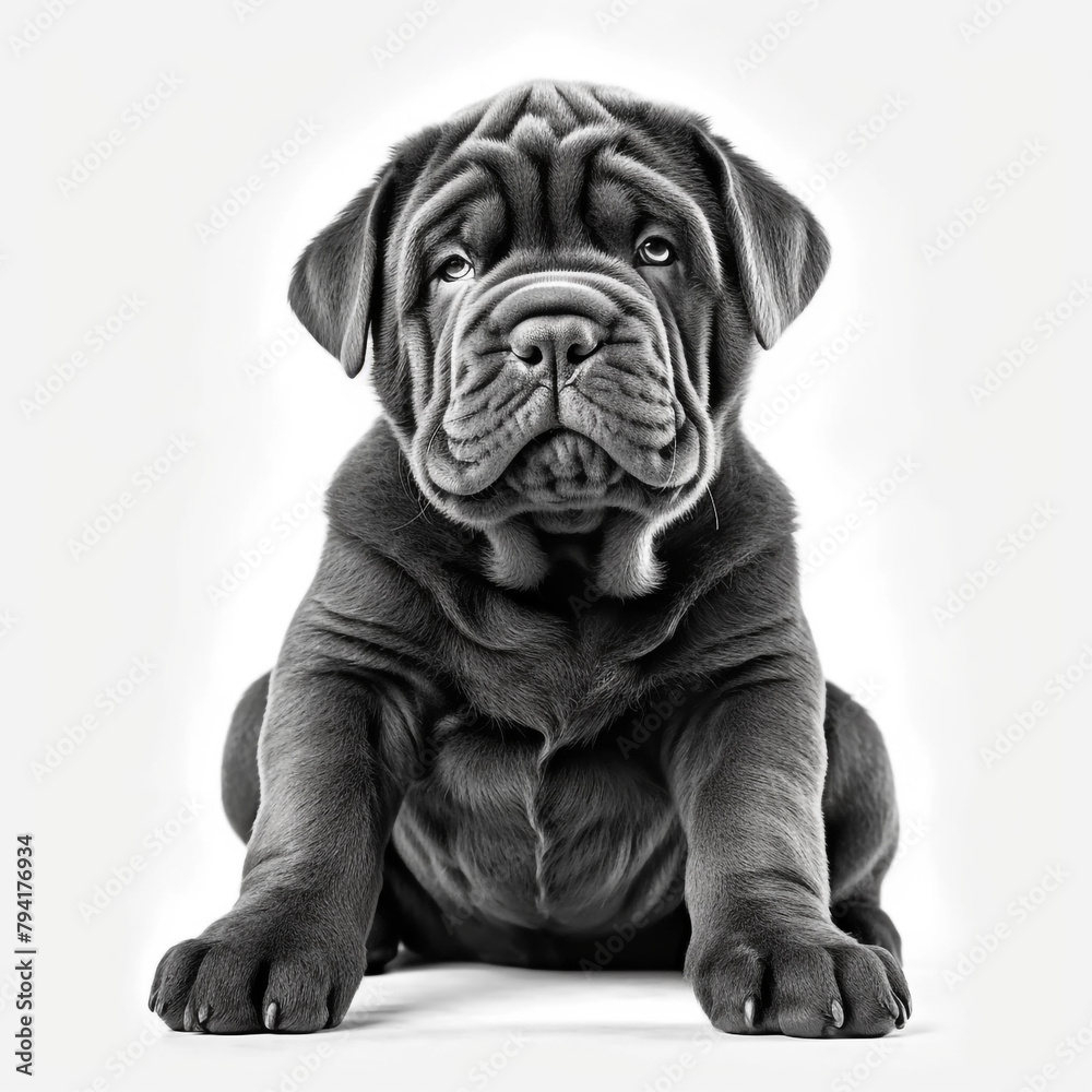 clipart shar pei dark hair sitting сreated with Generative Ai clipart shar pei dark hair sitting сreated with Generative Ai