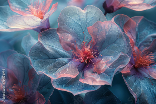 A botanical piece where glazing layers capture the translucence of petals and leaves, offering depth photo