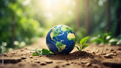 Taking Sustainable Steps: Encouraging Small Everyday Actions to Reduce Global Warming. (Photo Real Concept)