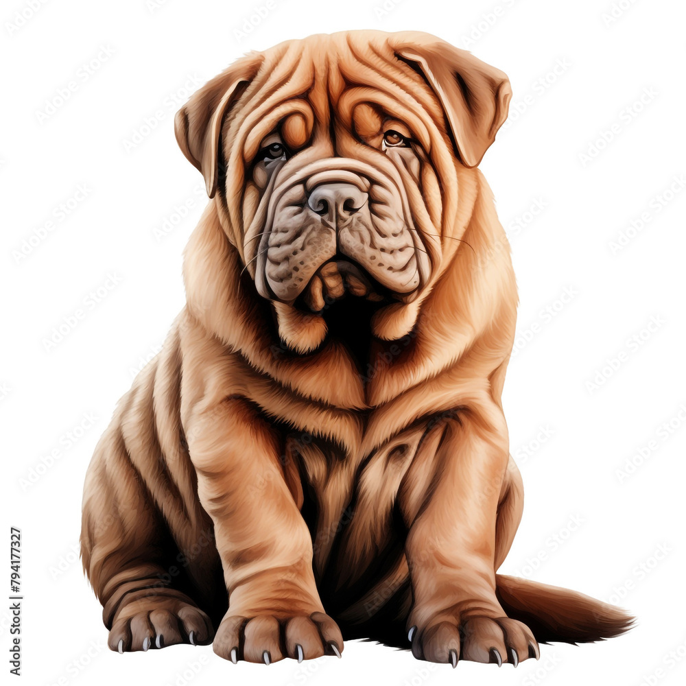 clipart shar pei dark hair sitting сreated with Generative Ai clipart shar pei dark hair sitting сreated with Generative Ai
