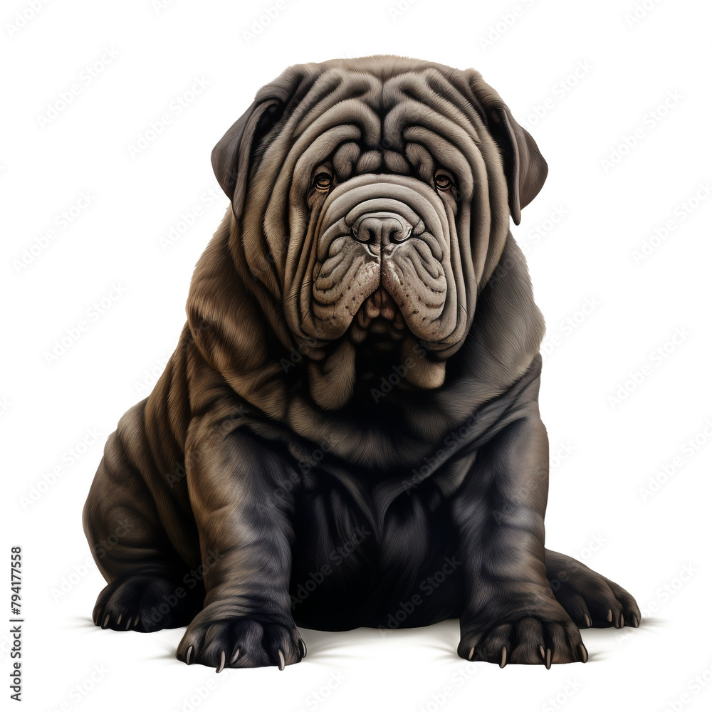 clipart shar pei dark hair sitting сreated with Generative Ai clipart shar pei dark hair sitting сreated with Generative Ai