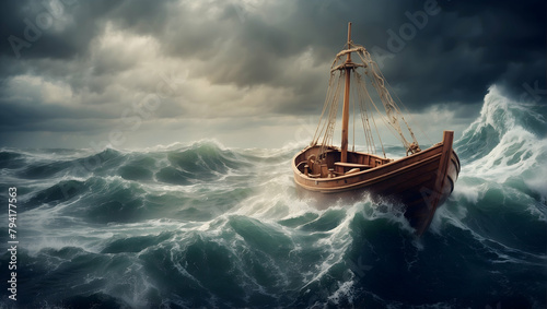Photo real Trading Tempest Navigating Market Volatility and Emerging Unscathed in Trap Financial Photo Stock Concept photo