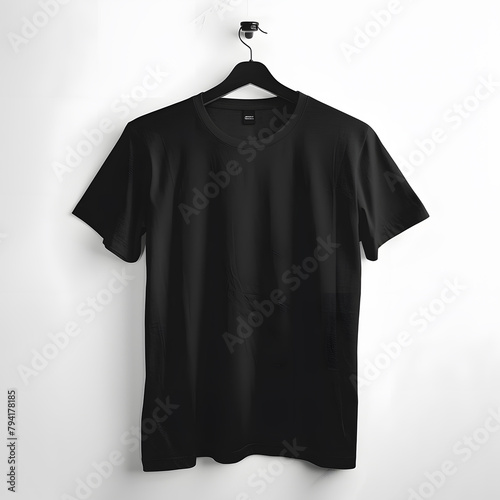 A black t shirt in white background