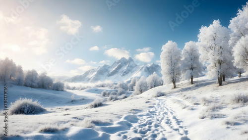 Enchanting Winter Wonderland: A Magical Landscape to Enhance Your Business Visual Identity in the Relax Area - Adobe Stock Concept