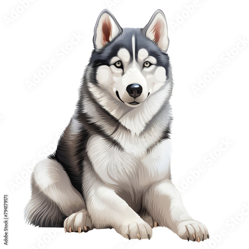 clipart siberian husky sitting сreated with Generative Ai