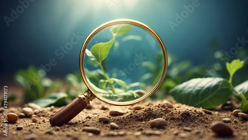 Visionary Zero Waste Future Revealed: Magnifying Glass Concept in Creative Wallpaper photo