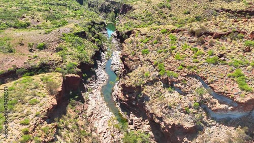 Aerial of Karijini National Park, Western Australia, Australia, Pacific