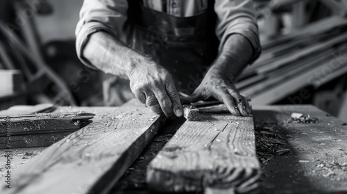 Carpenter Craftman Lumber Timber Woodwork Concept, worker's day, labor day photo