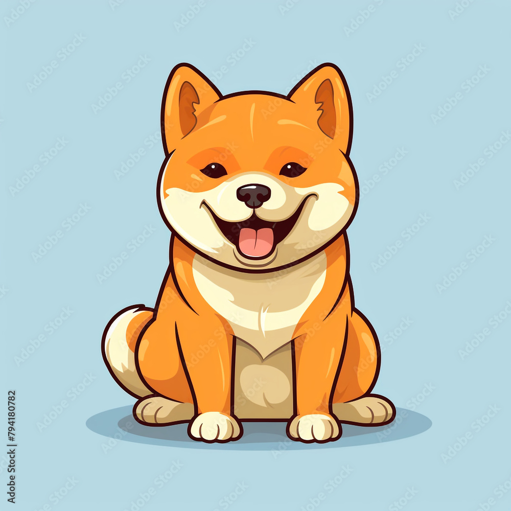 Fototapeta premium clipart shiba inu sitting сreated with Generative Ai