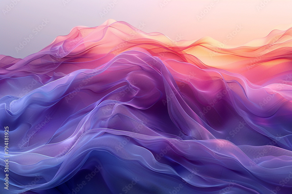 A minimalist background with soft waves in shades of lavender and periwinkle, creating a calming atmosphere A minimalist background with soft waves in shades of lavender and periwinkle, creating a calming atmosphere