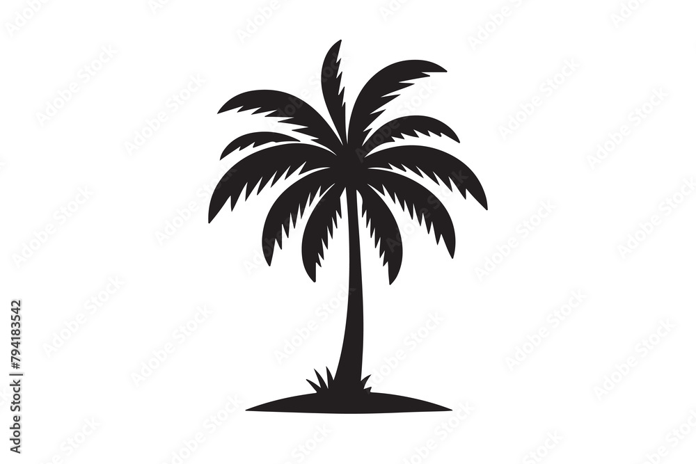 Silhouette of Palm tree Vector, Palm tree silhouette