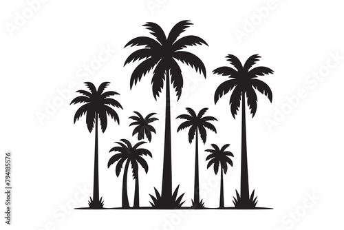 Silhouette of Palm tree Vector  Palm tree silhouette