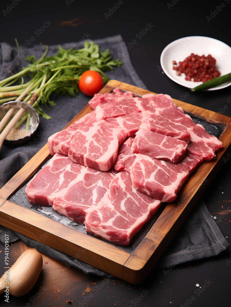 wagyu meat Japanese juicy cheese on the table сreated with Generative Ai wagyu meat Japanese juicy cheese on the table сreated with Generative Ai