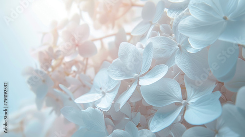 Close-Up of White Hydrangeas on White Background © M.Gierczyk