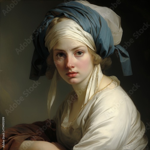 oil painting fresco portrait of a 17th 18th 19th century beautiful lady woman