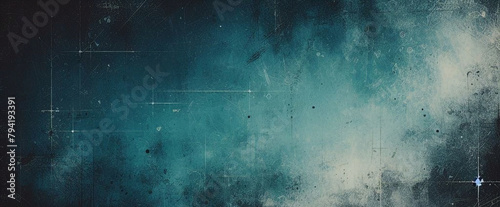 abstract blue background with teal black vintage grunge background texture design with elegant antique paint on wall illustration for luxury paper, or web background templates, old background paint