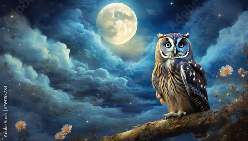 owl in the night photo