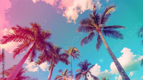 beautiful palm trees in Miami  © Vuqar