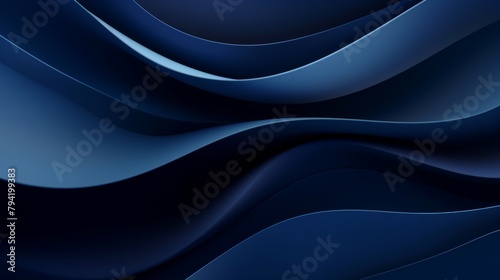 Dark blue paper waves abstract banner design Elegant wavy vector background