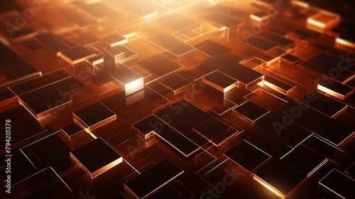gold brown geometric shape abstract technology background